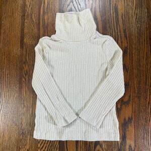 Old Navy Toddler Girls Cozy-Knit Turtleneck Ribbed Sweater Top 4T Cream